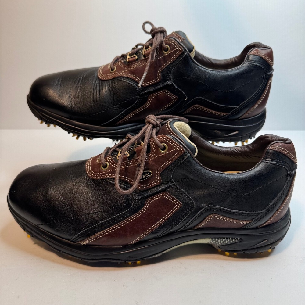 Etonic Soft Tech Power Play Mens Golf Shoes Black Brown Leather SFT30-06 11 W